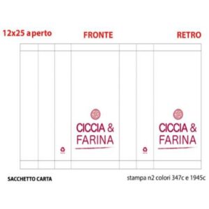 SACCHETTI CARTA KRAFT 12X25BIANCA 2COL. CICCIA E FARINA (1000PZ)