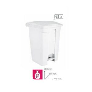 PATTUMIERA PLASTICA C/COP BIANCO CONTITOP 45LT COD.115450/101450