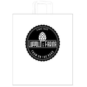 SHOPPER 26X16X29 KRAFT PIAT. BIANCA 1COL (300PZ) "LUPPOLO E FARINA"
