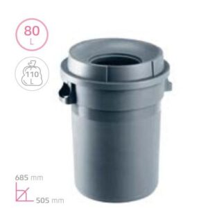 BIDONE GRIGIO CON COPERCHIOA IMBUTO COD.114110