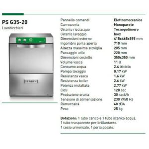 LAVABICCHIERI COD.PS G35-20DB