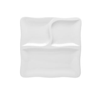 PIATTO GOURMET QUADRO BIANCO 3 SCOMPARTI 28CM COD.2378T