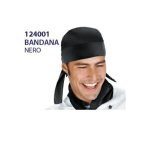 BANDANA NERO 65% POLYESTER 35% COTTON COD.124001