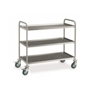 CARRELLO DI SERVIZIO INOX 3PIANI C/RUOTE COD.CR385