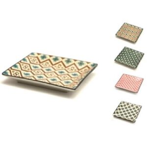 PIATTO QUADRO PORCELLANA MOSAIK DECORI ASS. 13,5CM COD.6736T