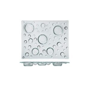 ANTIPASTIERA VETRO RETT. BUBBLE 32X26CM COD.130185M