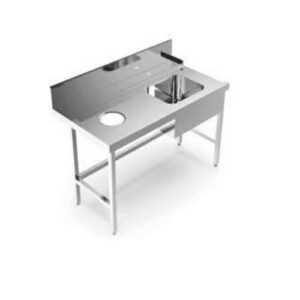 TAVOLO PRELAVAGGIO SX C/FORO RIFIUTI L=1200MM COD.OA016135