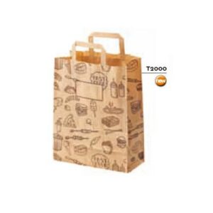 BUSTE SHOPPER TAKE AWAY T2000 C/MANICO AVANA 20x10x32cm (50PZ)