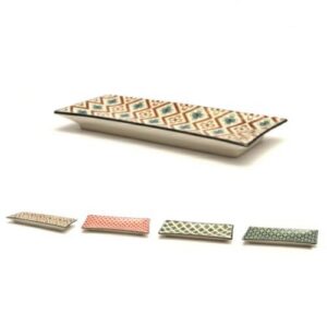 PIATTO RETTAN. PORCELLANA MOSAIK DECORI ASS. 23,5X9CM COD.6733T