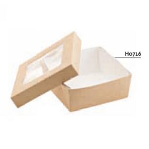 BOX DA ASPORTO CON FINESTRA LEONE  700ML 12X12X4,5CM (25PZ) COD.H0716