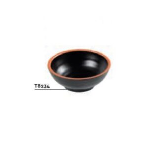 COPPETTA TONDA NERA/TERRACOTTA MELAMINA D14,7X5,5CM 400ML COD.T8234