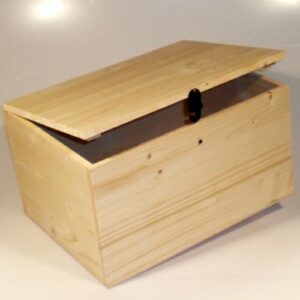 SCATOLA IN LEGNO COPERCHIO C/CERNIERE X 12 BOTT.COD.B12