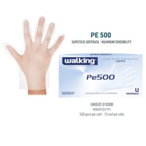 GUANTO HDPE PE 500 SENZA POLVERE TG UNICA (500PZ) COD.010300