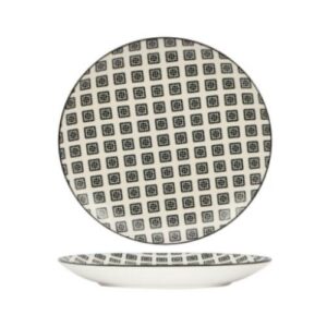 PIATTO PIANO CM.28,5 BLACK MOSAIK cod.12297 4pz/cf