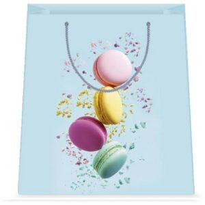 SHOPPING BAG MACARONS 26x32x12cm COD.21PL21 L 12pz/cf