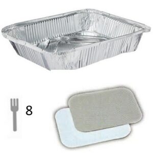 CONTENITORE ALLUMINIO 8 PORZIONI CON COPERCHIO (50PZ/CF) R48S COD.172709897+19270981