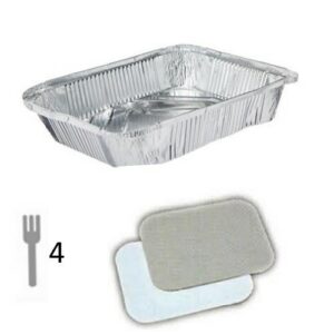 CONTENITORE ALLUMINIO 4 PORZIONI CON COPERCHIO (100PZ/CF) R51S COD.172712995+19270751