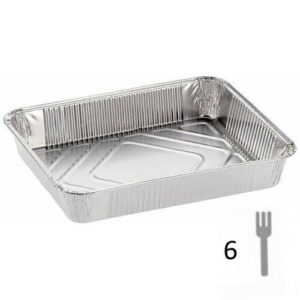CONTENITORE ALLUMINIO 6 PORZIONI SENZA COPERCHIO (50PZ/CF) R49S