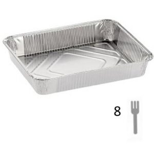CONTENITORE ALLUMINIO 8 PORZIONI SENZA COPERCHIO (50PZ/CF) R45S