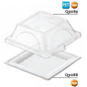 COPERCHIO PET TRASPARENTE XP.QUADRATO 16,3x16,3x4 (50PZ) COD.Q2089